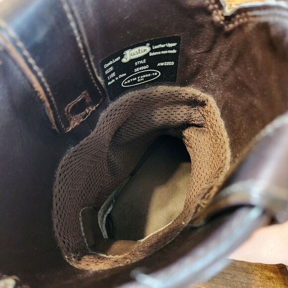 Justin Wyoming Waterproof Slip On Montana Vibrant Rubber Brown Boots 11EE SE4960